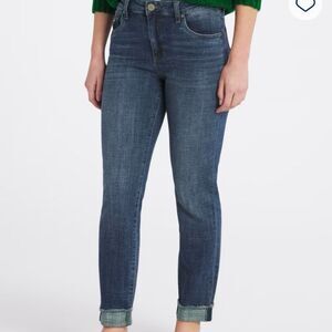 Kut from the Kloth Amy Frayed Hem High arise Boyfriend Blue Jeans